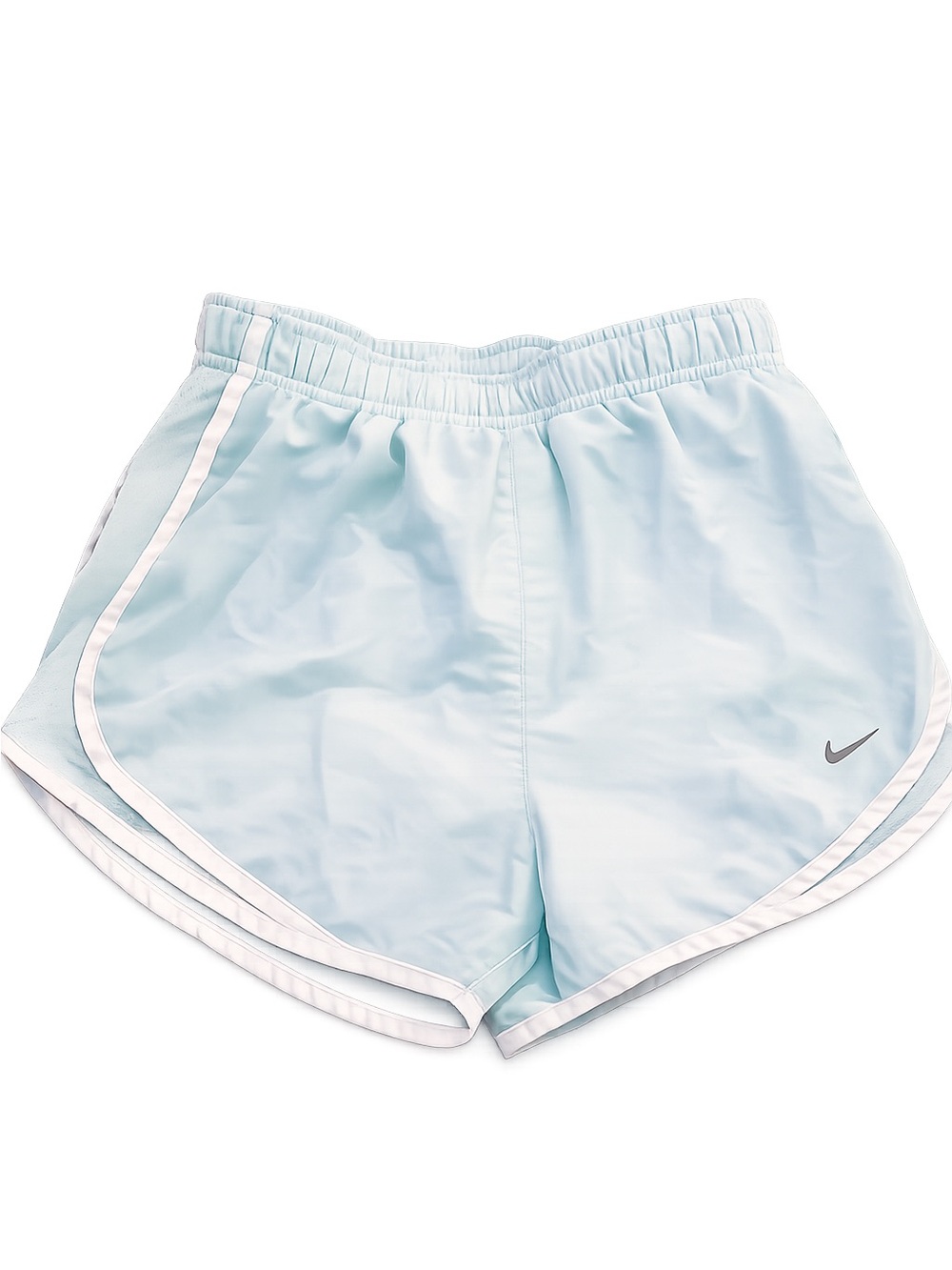 Nike Pale Blue Women's Athletic Shorts with White Trim